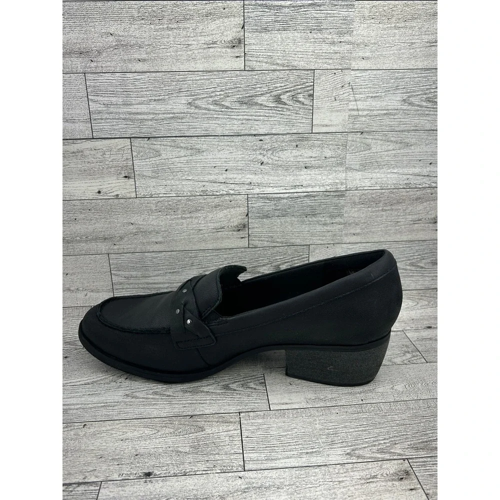 Clarks‎ Collection Womens Black Leather Loafers Shoes Size 10 Wide